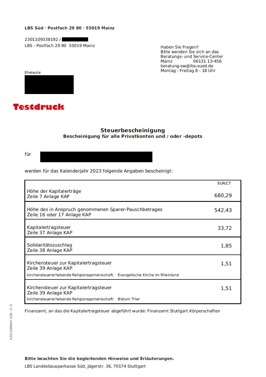 Lbs Antrag Auf überweisung Vermögenswirksamer Leistungen LBS Süd in BW und RP - Kontoauszug | LBS.de